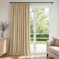 Perdea Opacă Deconovo cu Bandă de Încrețire, Culoare Champagne, Draperie Blackout pentru Blocarea Luminii, pentru Sufragerie și Dormitor 1
