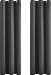 Deconovo Sötétszürke Sötétítő Függöny - 117x229 cm, 2 Paneles, Hőszigetelő, Hangszigetelő, Fényblokkoló, Poliészter Anyagú, Gyűrűs Fejjel 3