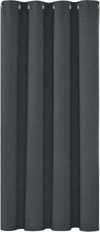 Deconovo Szigetelő blackout sötétítő függöny sötétszürke 140 x 175 cm talpgyűrűvel nappaliba és hálószobába hideg ellen 1