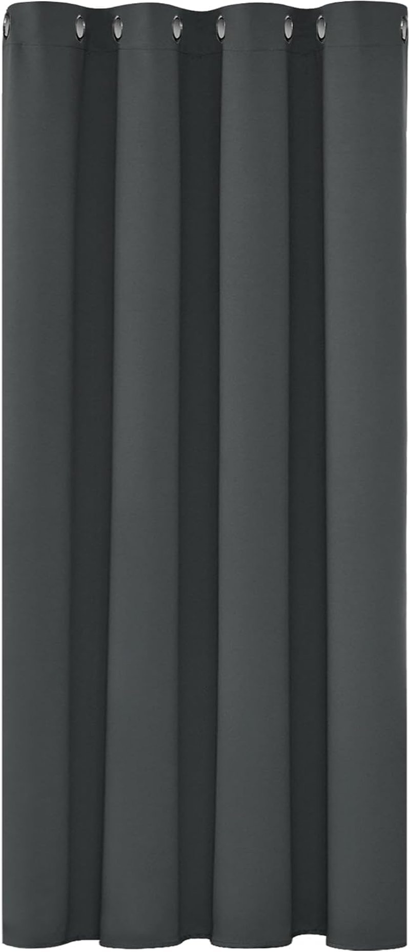 Deconovo Szigetelő blackout sötétítő függöny sötétszürke 140 x 175 cm talpgyűrűvel nappaliba és hálószobába hideg ellen