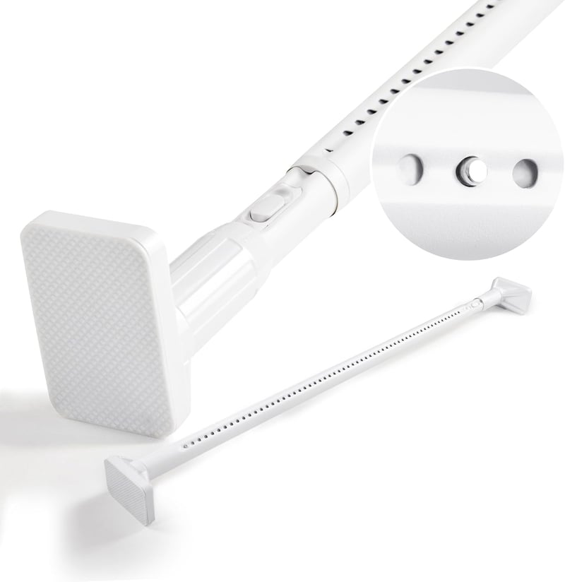 Deconovo Teleszkópos Zuhanykarnis Rúd 200-260cm, Fúrás Nélküli Fürdőszoba Karnis, 32mm Átmérő, Kihúzható Függönykarnis