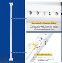 Deconovo Teleszkópos Zuhanykarnis Rúd 200-260cm, Fúrás Nélküli Fürdőszoba Karnis, 32mm Átmérő, Kihúzható Függönykarnis 4