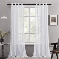 Deconovo Voile Függöny Lenvászon Hatás 260x140cm Fehér 2db 1
