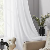 Deconovo Voile Függöny Lenvászon Hatás 260x140cm Fehér 2db 7