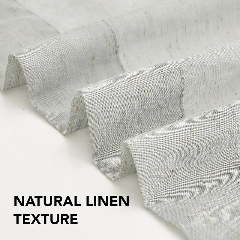 Deconovo Voile Függöny Lenvászon Textúra 280x140cm Szürke Karikás 2db