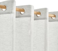 Deconovo Voile Függöny Lenvászon Textúra 280x140cm Szürke Karikás 2db 8