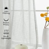 Deconovo Voile Függöny Lenvászon Textúra 280x140cm Szürke Karikás 2db 5