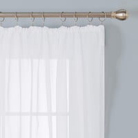 Deconovo Voile Függöny Szalagos Fehér 229x140 cm 2 db Lenvászon Hatás 5