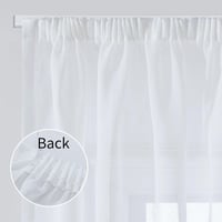 Deconovo Voile Függöny Szalagos Fehér 229x140 cm 2 db Lenvászon Hatás 4
