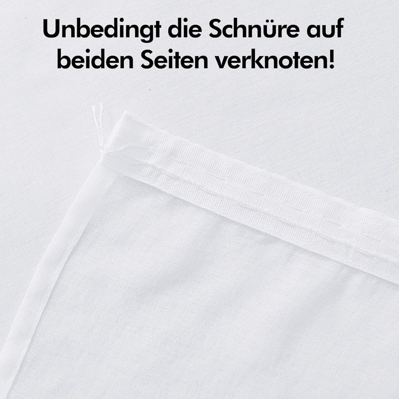 Deconovo Voile Függöny Szalagos Fehér 229x140 cm 2 db Lenvászon Hatás
