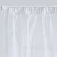 Deconovo Voile Függöny Szalagos Fehér 229x140 cm 2 db Lenvászon Hatás 9