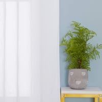 Deconovo Voile Függöny Szalagos Fehér 229x140 cm 2 db Lenvászon Hatás 8