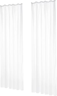 Deconovo Voile Függöny Szalagos Fehér 229x140 cm 2 db Lenvászon Hatás 6