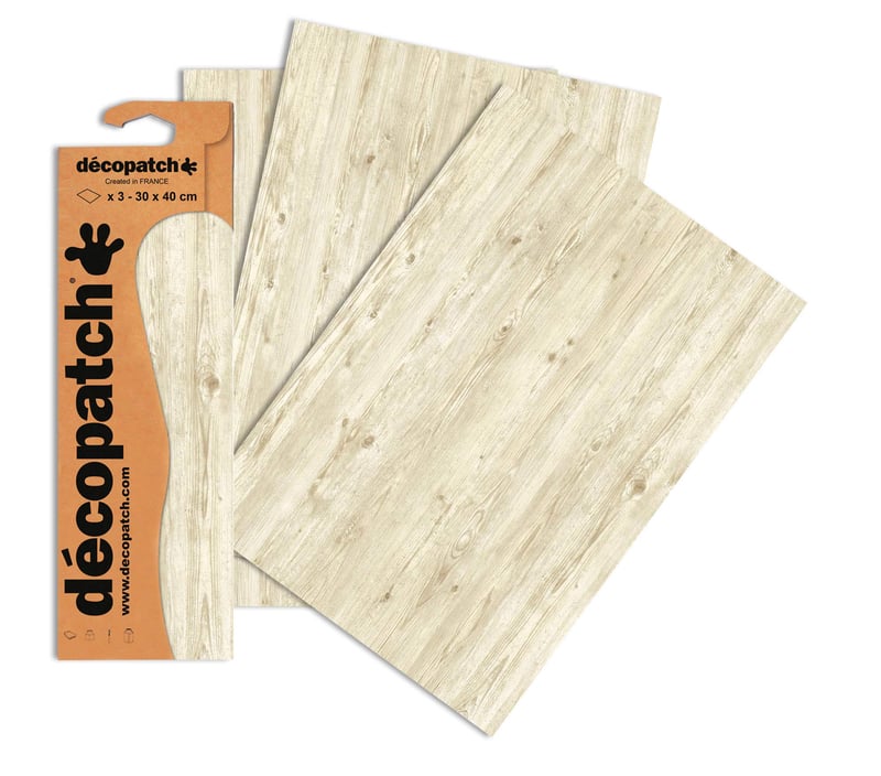 Décopatch 673 decoupage papier s motívom bieleho dreva 30x40 cm 3 listy