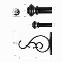 Dvojitá garniža Decopolitan s koncovkami v tvare urny, 91–183 cm (36–72"), kov, starožitné striebro, na okná 5