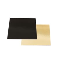 Decora štvorcová tortová podložka kartónová zlato-čierna 40x40 cm podnos na tortu 3