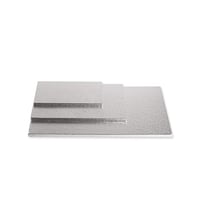 Decora podloga za torte od celuloze srebrne boje, dimenzija 50x70x1,2 cm i 40x60x1,2 cm za kolače 3