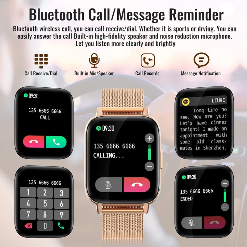 Nemheng 1.69" okosóra: Bluetooth hívás, IP67, pulzusmérő, Android/iOS