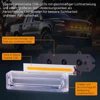 Dinfu LED Figyelmeztető Villogó Fény 40W - Narancssárga Vészjelző Lámpa 18 Üzemmóddal - Autó, Teherautó, Traktor Kiegészítő - Vízálló, Porál 5