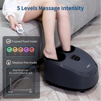 DEDAKJ fekete shiatsu lábmasszírozó hővel és léghullámos kompresszióval, állítható intenzitás, gyúró masszázs, keringésfokozás 5