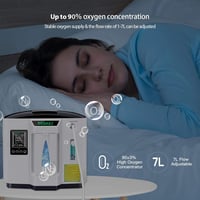 DEDAKJ Hordozható Oxigénkoncentrátor 1-7 L/min Otthoni Használatra Távirányítóval - Black + White 7
