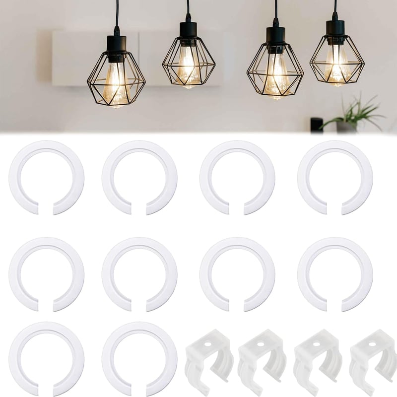 E14-es lámpabúra adapter készlet, 27 mm, 10 db-os szett rögzítő gyűrűkkel