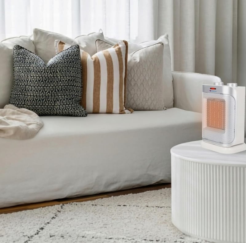 Dedra kerámia ventilátoros fűtőtest 1500W fehér, 3 fokozat, termosztát, kompakt