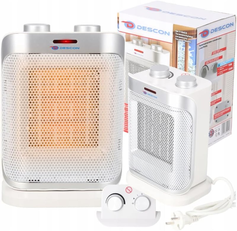 Dedra kerámia ventilátoros fűtőtest 1500W fehér, 3 fokozat, termosztát, kompakt