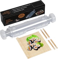 HomeMall Sushi Készítő Szett - Hordozható Sushi Gép Bambusz Mattal 1