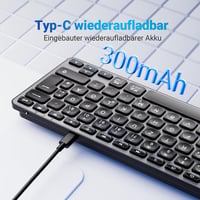 iClever Bluetooth Billentyűzet, Vezeték Nélküli Német QWERTZ Kiosztás, Újratölthető, 3 Eszköz Közötti Váltás, MacBook Pro/Air, iMac Kompatib 5