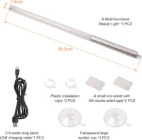 Iluminare oglindă LED Deecam 35cm, variator cu 10 trepte, argintiu, USB - Silver 8