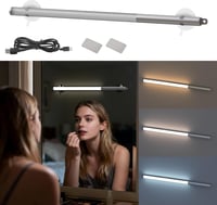 Iluminare oglindă LED Deecam 35cm, variator cu 10 trepte, argintiu, USB - Silver 1