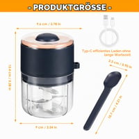 Mini tocător electric DEECOZY 350 ml, încărcare USB, cu 6 lame din oțel inoxidabil, cu lingură, albastru – pentru ceapă, fructe, nuci, carne 2