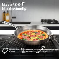Deedro 28 cm indukciós rozsdamentes serpenyő, mosogatógépben mosható 7
