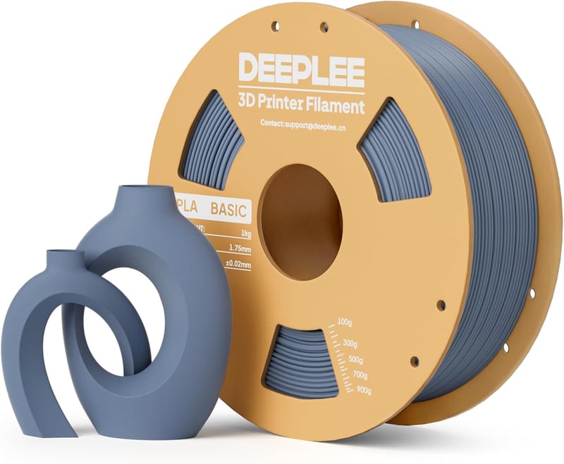 Deeplee PLA Filament 1.75mm Kékszürke 1kg 3D Nyomtatóhoz - 1 kg, blue / grey
