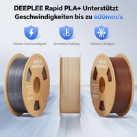 Deeplee Rapid PLA+ 3D nyomtató filament 1,75 mm, 1 kg - szürke 2
