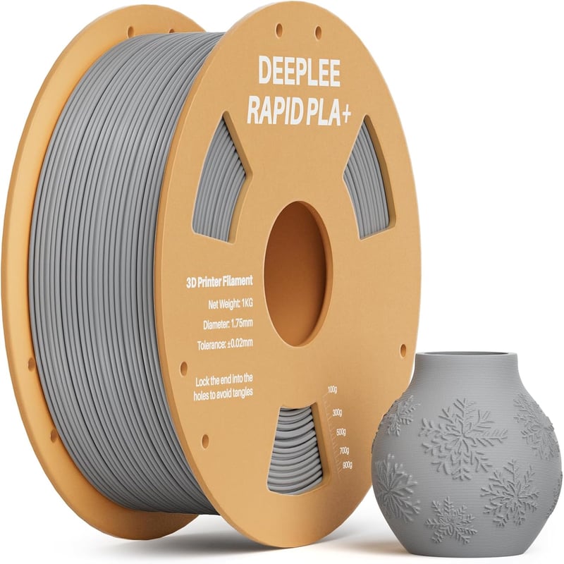 Deeplee Rapid PLA+ 3D nyomtató filament 1,75 mm, 1 kg - szürke