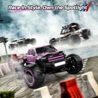 DEERC 1:10 4X4 RC Monster Truck 48km/h Rózsaszín Terepjáró 2 Akkumulátor 5