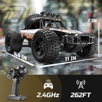 DEERC 1:10 RC Monster Truck 48 km/h 4X4 LED világítással, 2 akkumulátor, 2.4 GHz 7