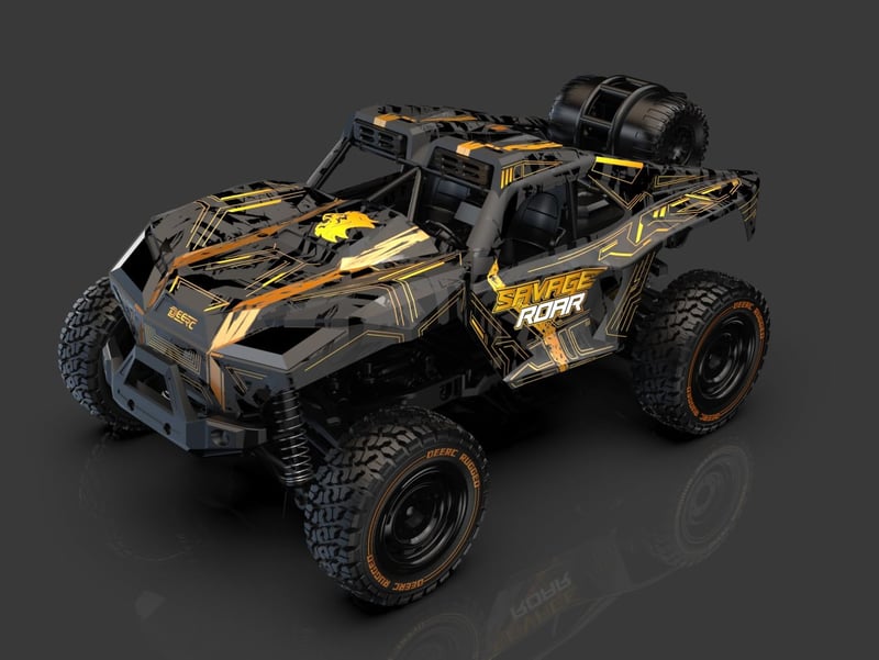 DEERC 1:14 40km/h Távirányított Terepjáró 4x4 LED Fénnyel, Gyors RC Autó Fiúknak