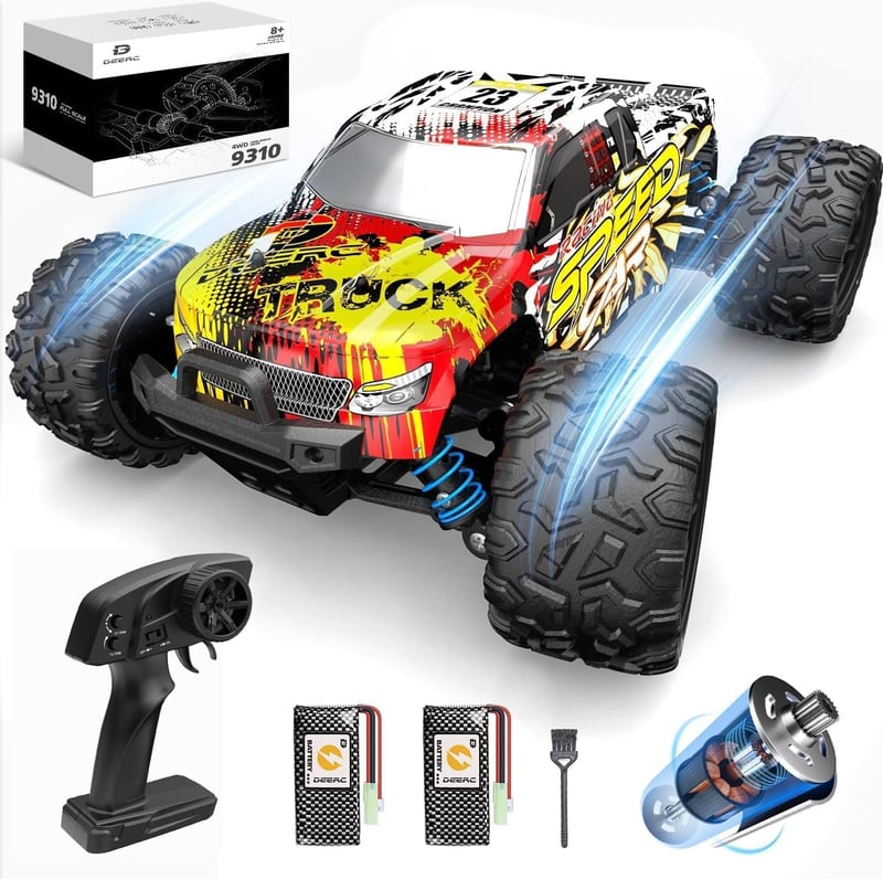 DEERC 9310 Távirányítós Autó 1:18 Méretarány 30+ km/h Sebesség 4WD Terepjáró RC Monster Truck Játék Fiúknak