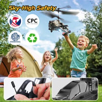 DEERC RC Helikopter 2.4 GHz Távirányítóval, 30 Perc Repülési Idő, 2 Akkumulátor, LED Világítás, Magasságtartó Funkcióval, 14+ Éveseknek 6