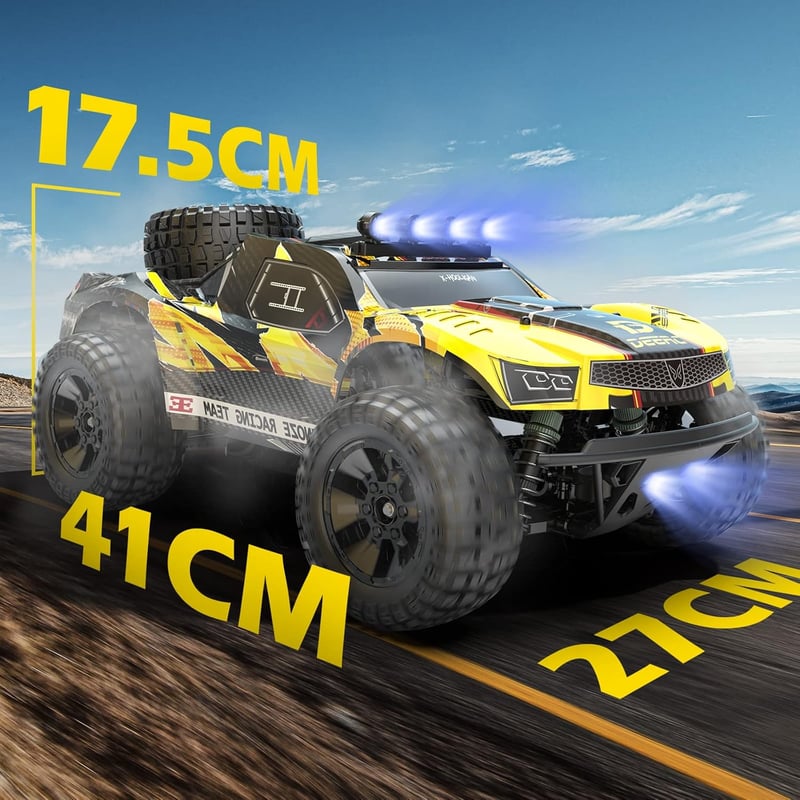 DEERC Távirányítós Autó 1:10 Világítással 48 km/h 4WD Terepjáró Monster Crawler 2 Akkuval 40 Perc Játékidő 2 Karosszéria Felnőtt Gyerek