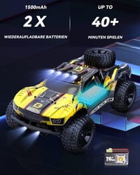 DEERC Távirányítós Autó 1:10 Világítással 48 km/h 4WD Terepjáró Monster Crawler 2 Akkuval 40 Perc Játékidő 2 Karosszéria Felnőtt Gyerek 6