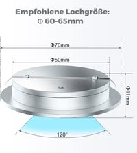 Jeloyutek 12V-os LED süllyesztett spotlámpa, 3W, 4000K, dimmerelhető, lakókocsihoz, 60-65mm, 6db 2