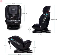 Kinderkraft Xpedition 360° Forgatható Gyerekülés, Isofix Rögzítéssel, 0-36 kg, 7 Pozíciós Dönthetőség, 5-Pontos Biztonsági Öv, Fekete 6