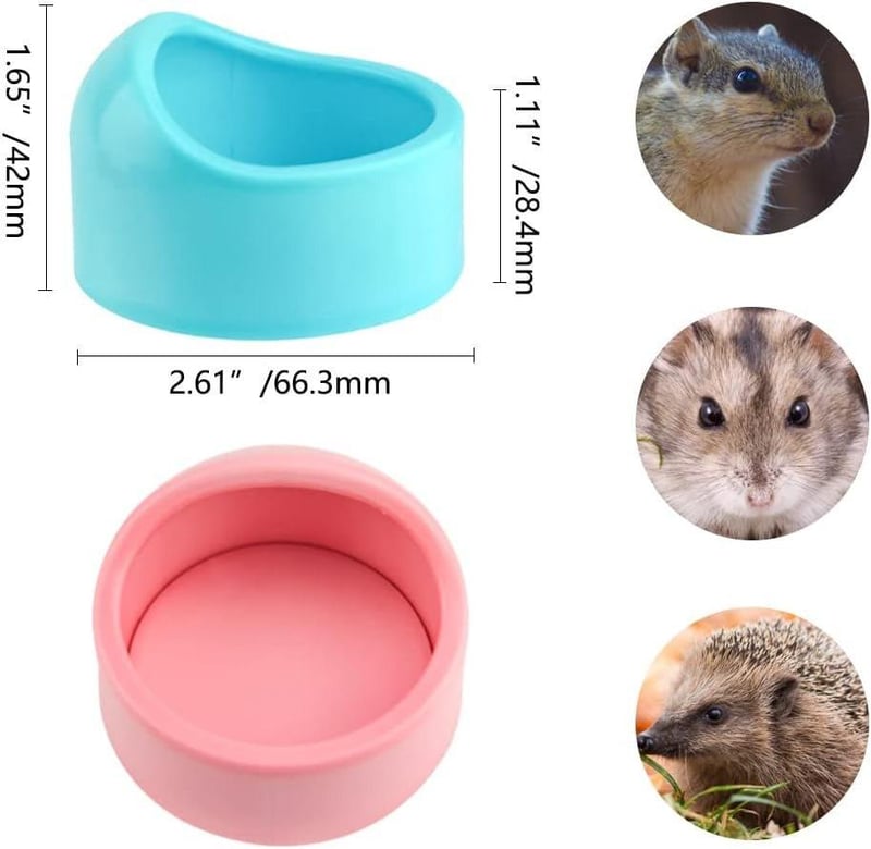 Kerámia etetőtál szett rágcsálóknak - 4 db rózsaszín és kék