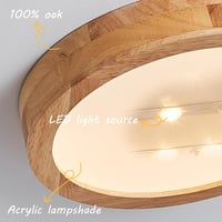 Baerolc 40 cm Fa LED Mennyezeti Lámpa Távirányítóval - Szabályozható Fényerő, 3000K-6000K Kerek Világítás Hálószobába, Irodába, Konyhába 2