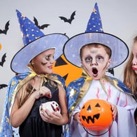 Gyerek Varázsló Köpeny Kalappal - Halloween Boszorkány Jelmez 7