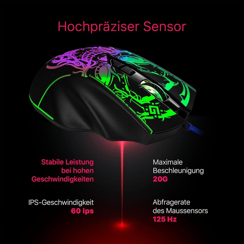 Defender Bulletstorm GM-928 Ergonomikus Gamer Egér 7 Gombbal, Optikai Szenzor, 4 DPI